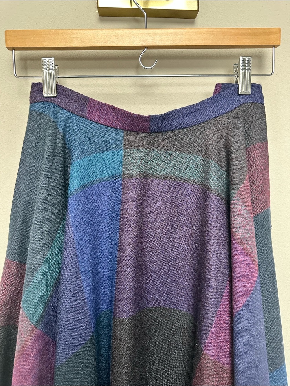 Ellen Tracy Purple & Blue Multicolor A-Line Skirt